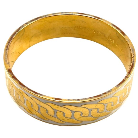 Kate Spade Vintage Enamel Putting On The Ritz Gold-Tone Bangle Bracelet - Picture 3 of 6